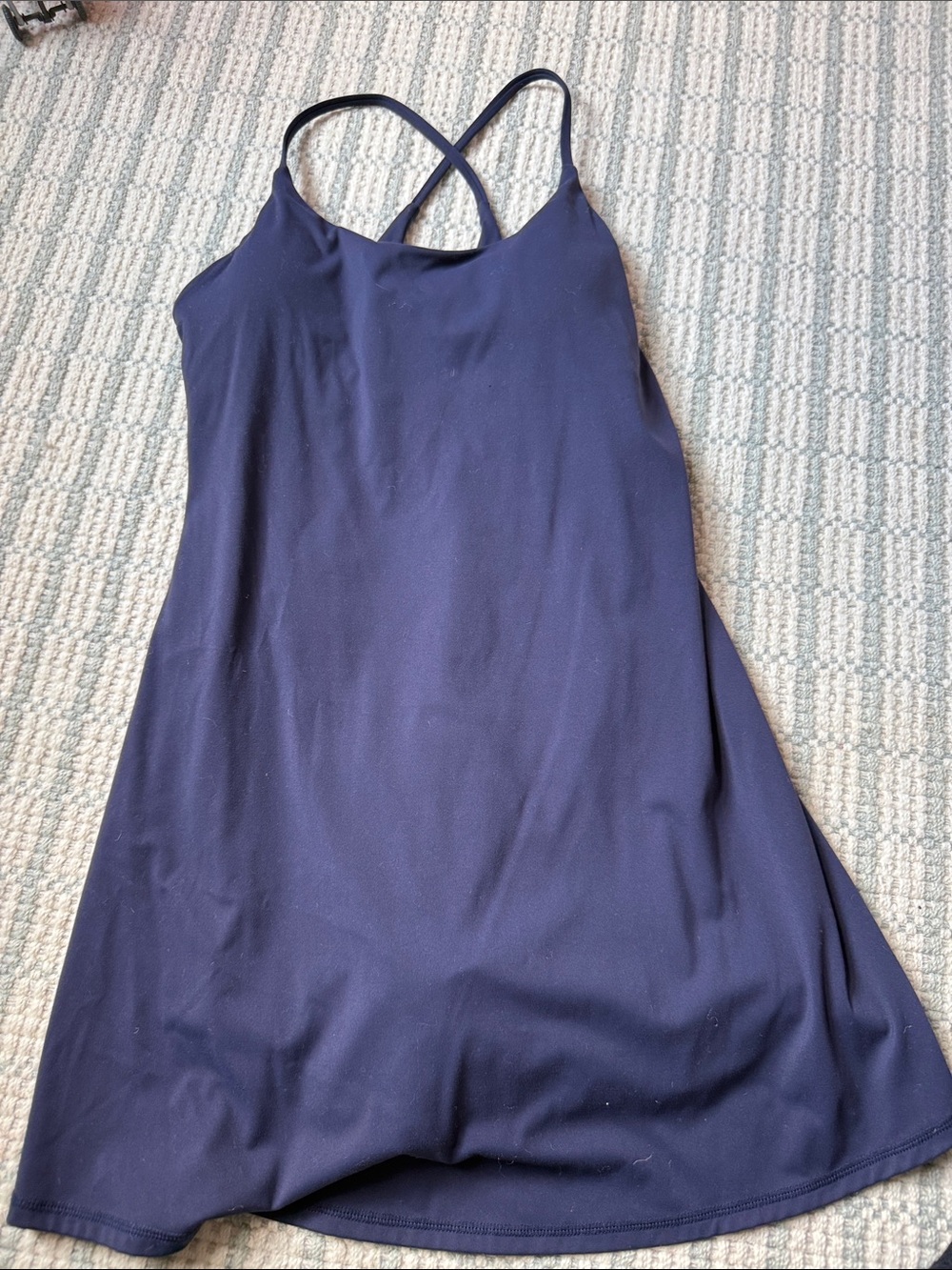 Navy Blue Strappy A-Line Workout Dress